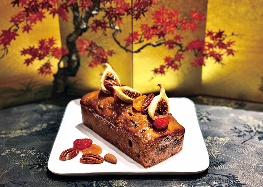 画像：平安京Matcha Oneでは心を込めて作ったイチジクのパウンドケーキをご用意しています。